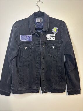 Disney Parks The Haunted Mansion Madame Leota Black Denim Trucker Jacket Size L